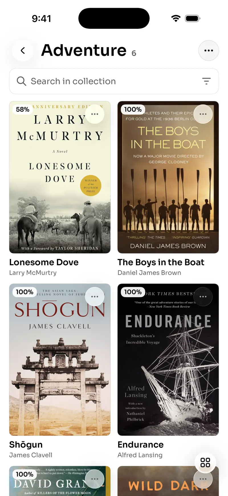 A bookshelf of books